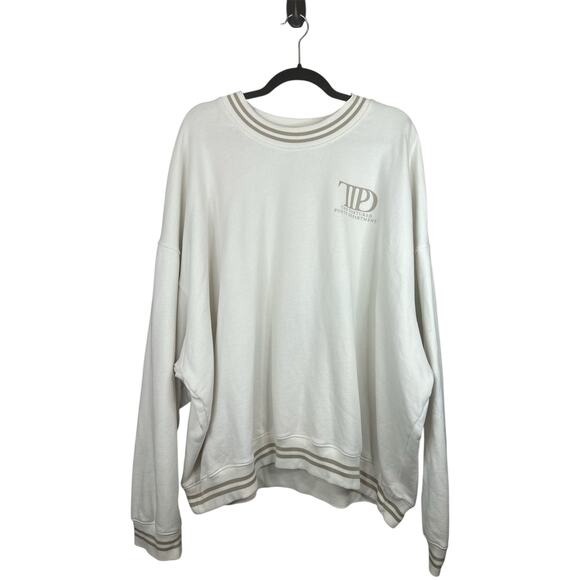 Taylor Swift ‘Tortured Poets Department’ Cream Beige Crewneck Pullover Size 3XL - Picture 1 of 8